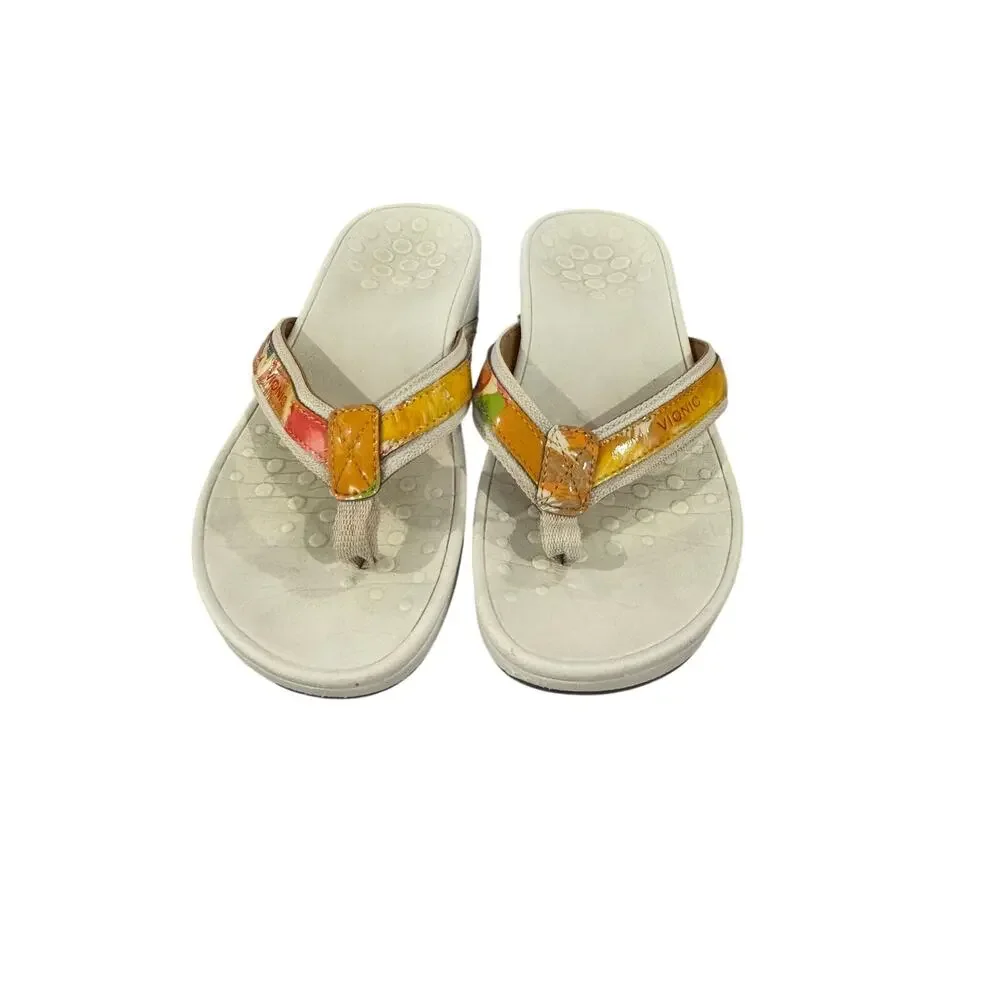 Vionic Tide Toe Post Sandals Women’s Size 7 Orthotic Comfort Floral Flip Flops